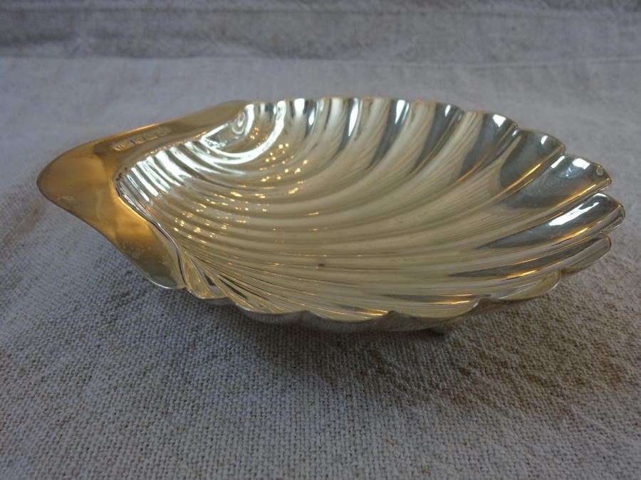 Solid Silver Shell Butter Dish