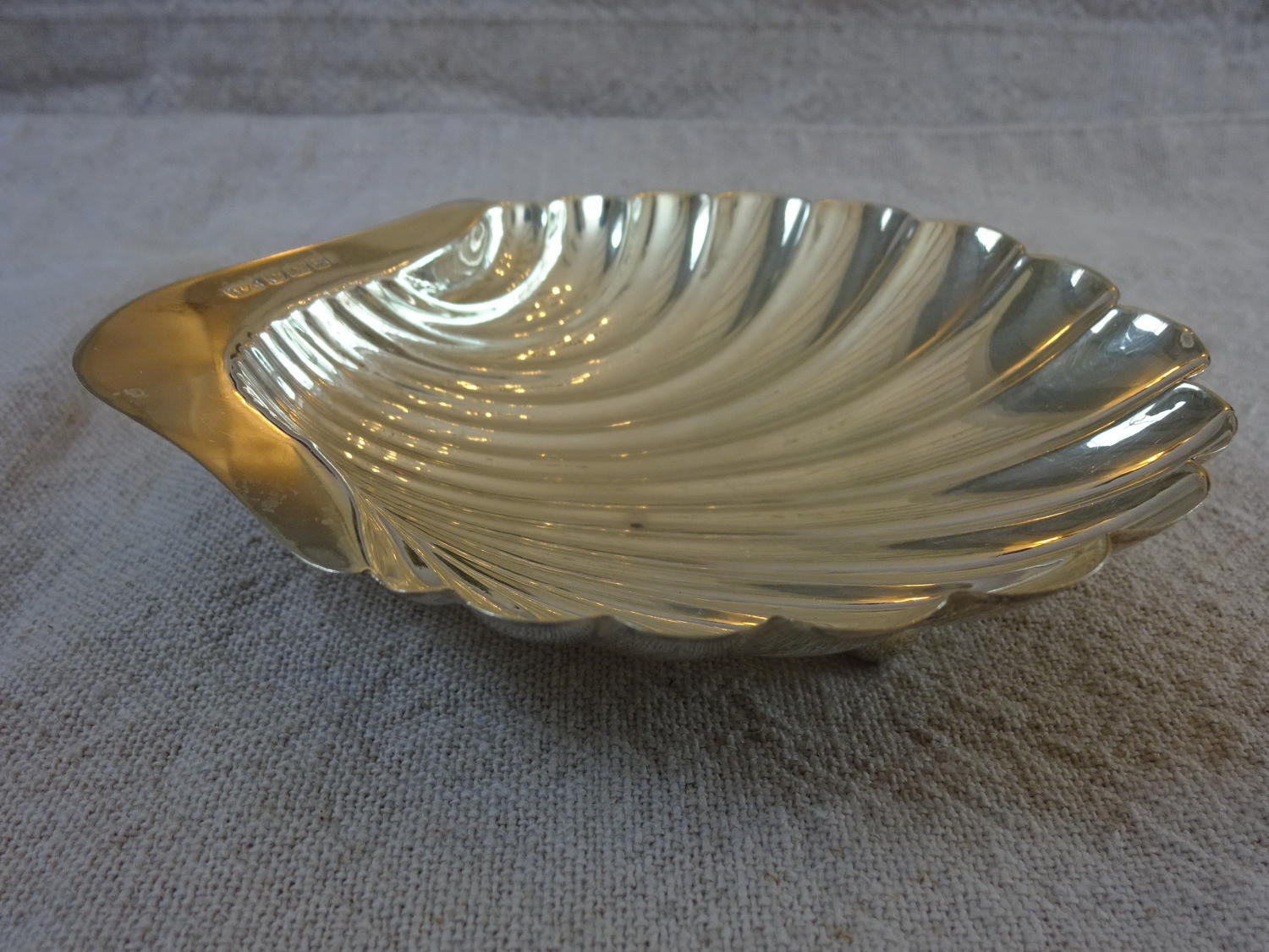 Solid Silver Shell Butter Dish