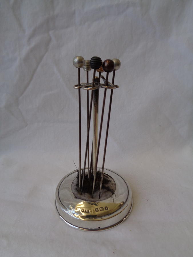 Antique Silver Hat Pin Stand