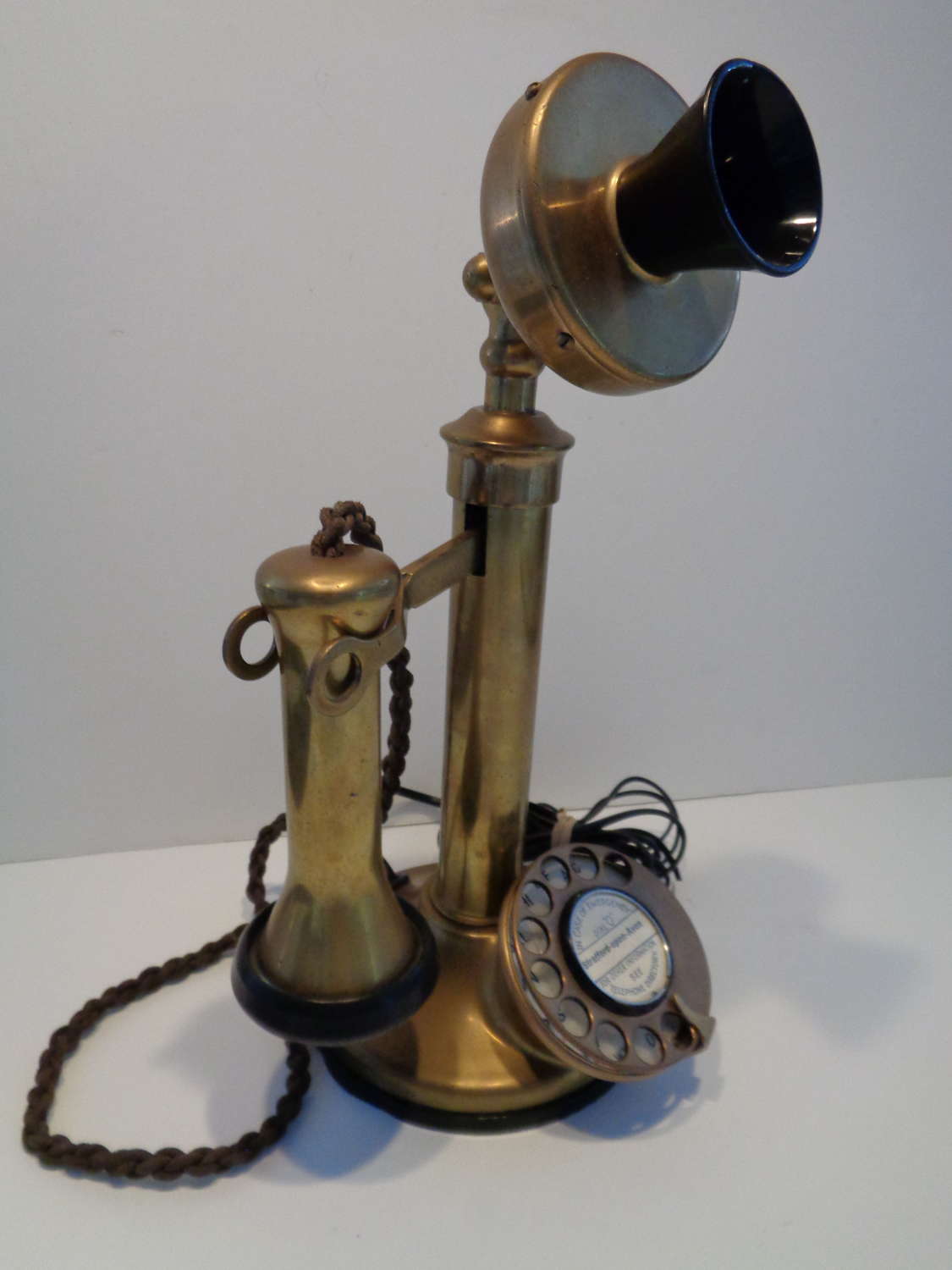 Early 20th Century Brass Candlestick Telephone