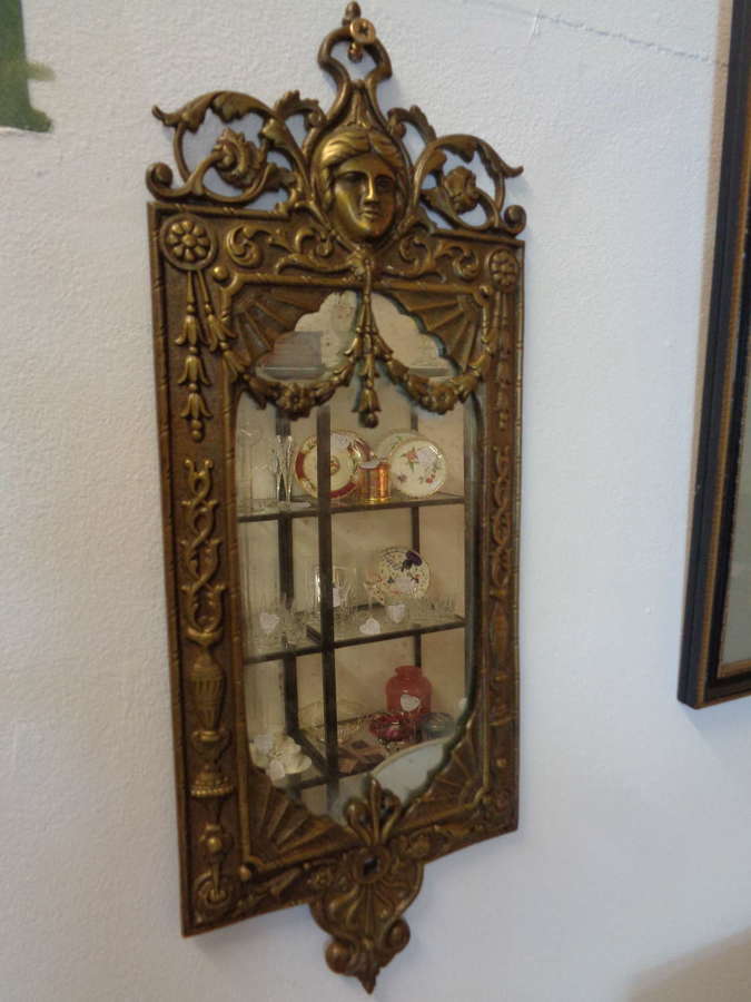 Pair Antique Gilt Wall Mirror Plaques