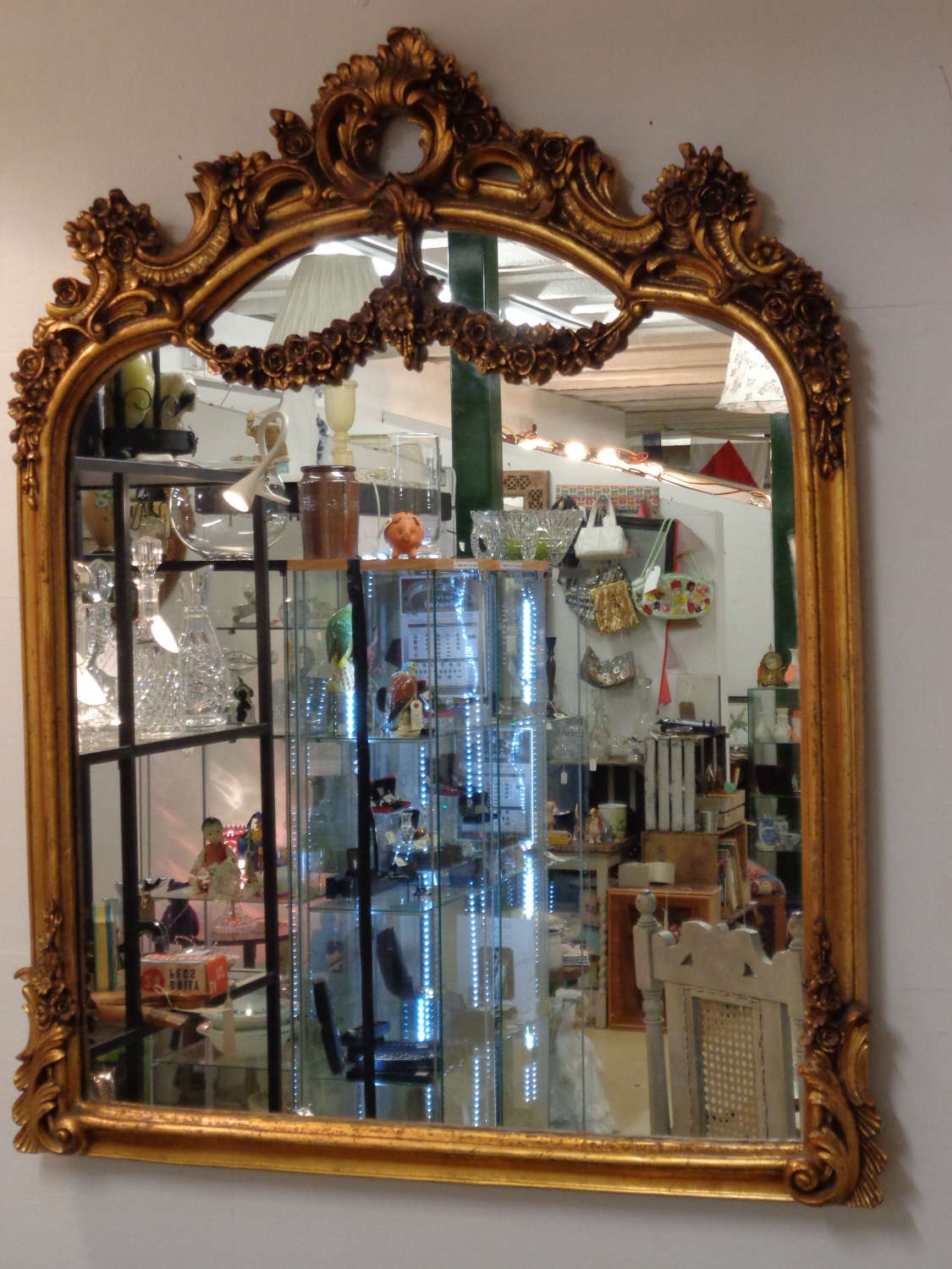 Ornate Gilt Over Mantle Mirror