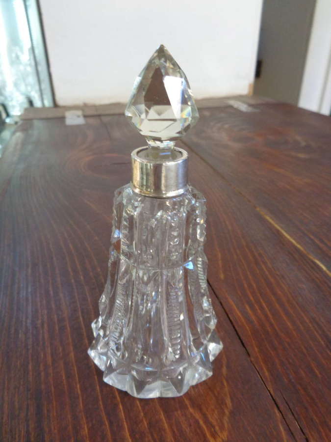 Solid Silver Collared Scent Bottle London 1922