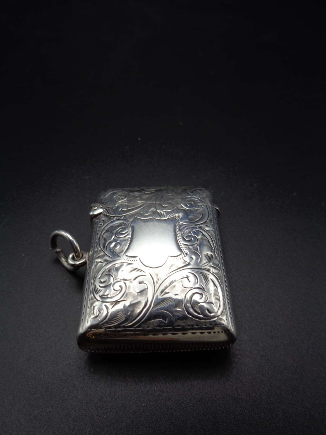 Antique Solid Silver Vesta Case
