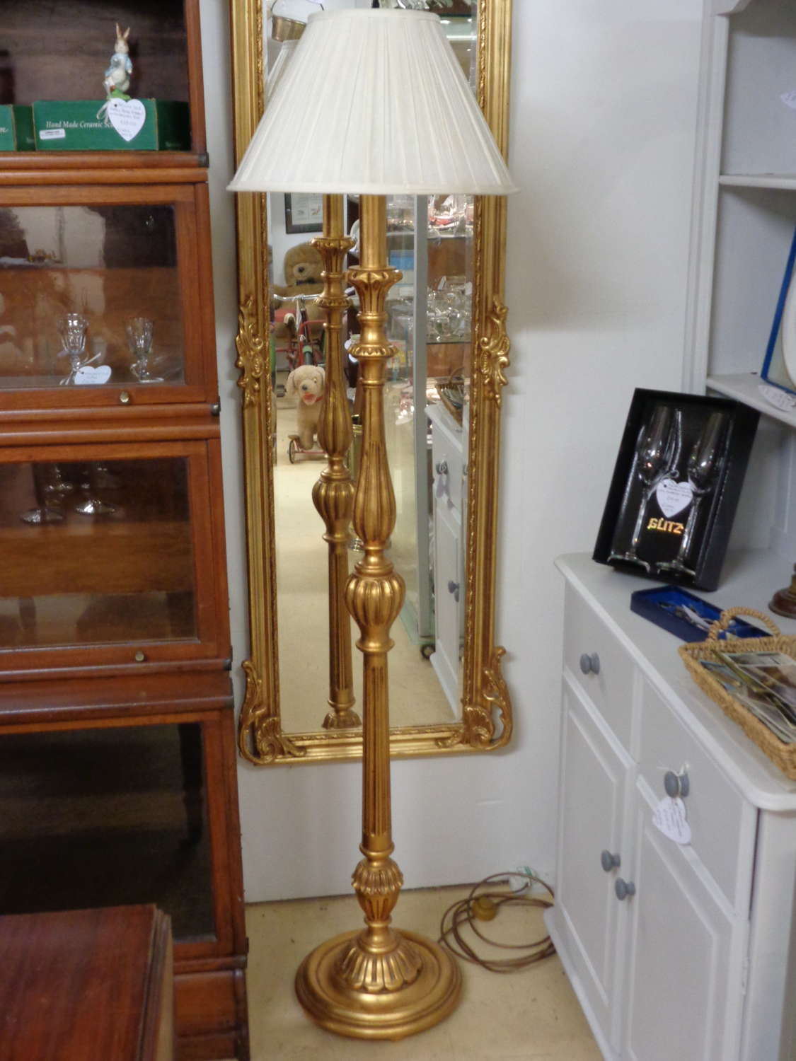 Ornate Gilt Standard Lamp with Shade