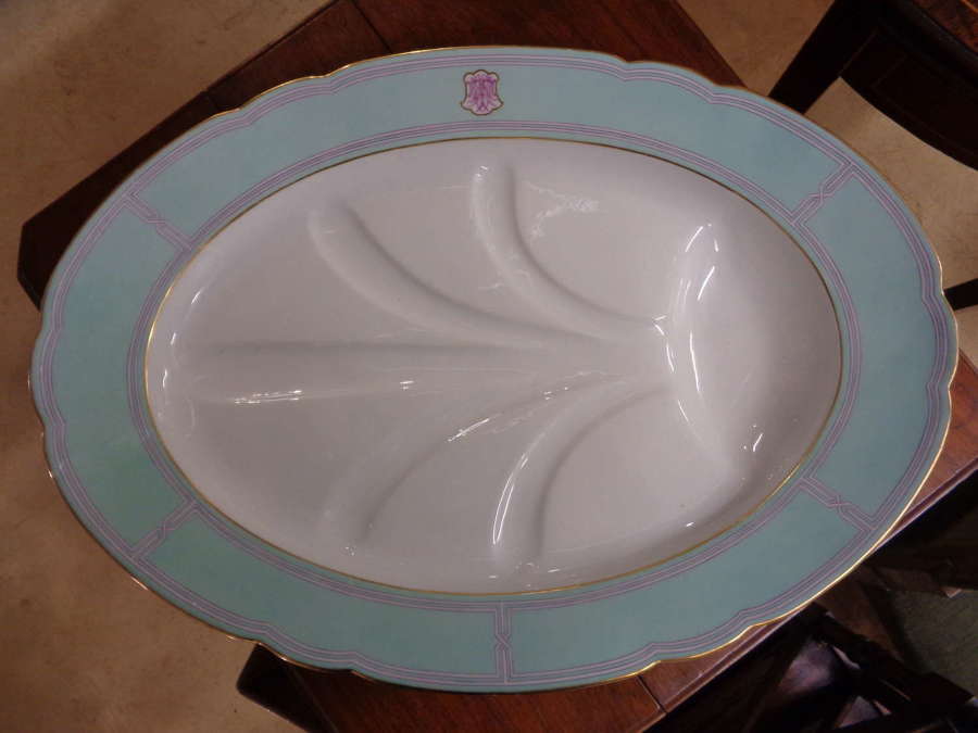 Antique French Porcelain Turkey /Meat Platter