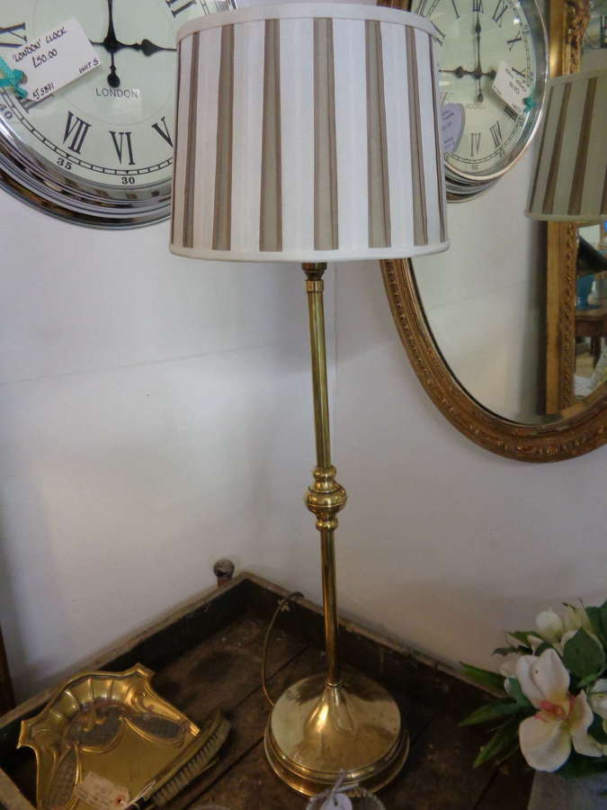 Old Brass Table Lamp with Laura Ashley Shade
