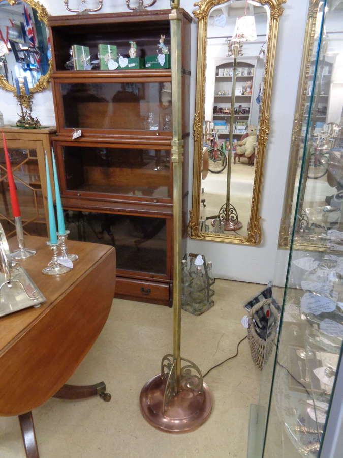 Art Deco Brass & Copper Standard Lamp