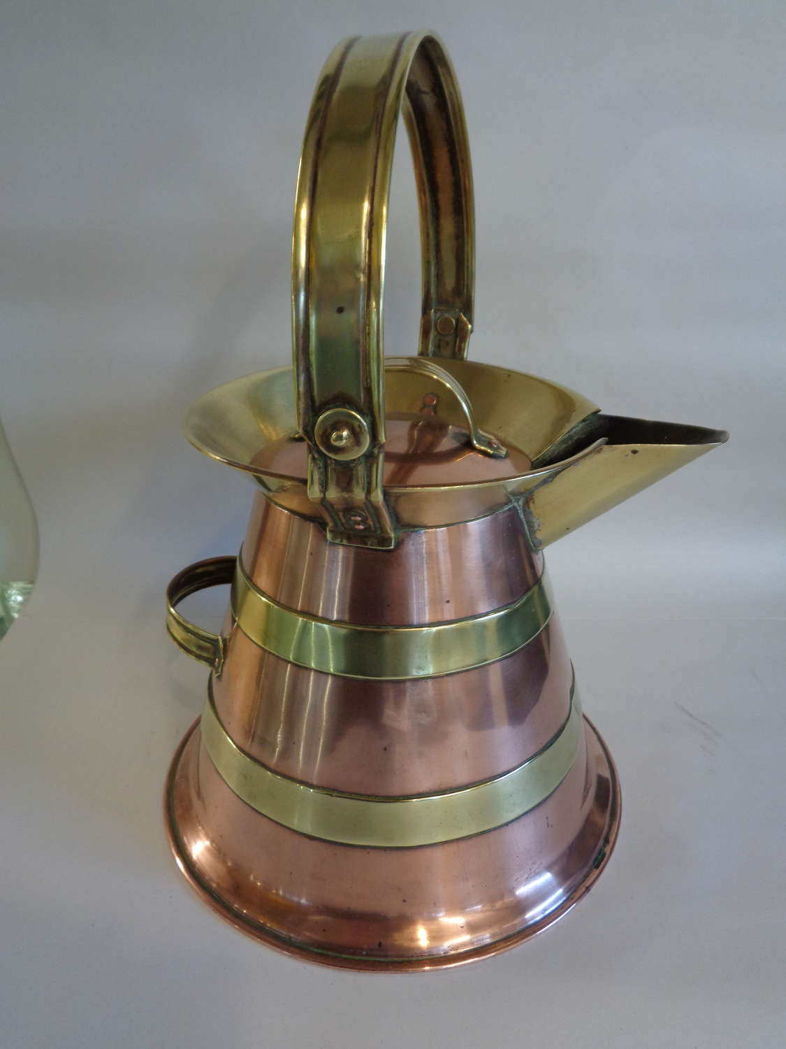 Art Deco Copper & Brass Hot Water Jug