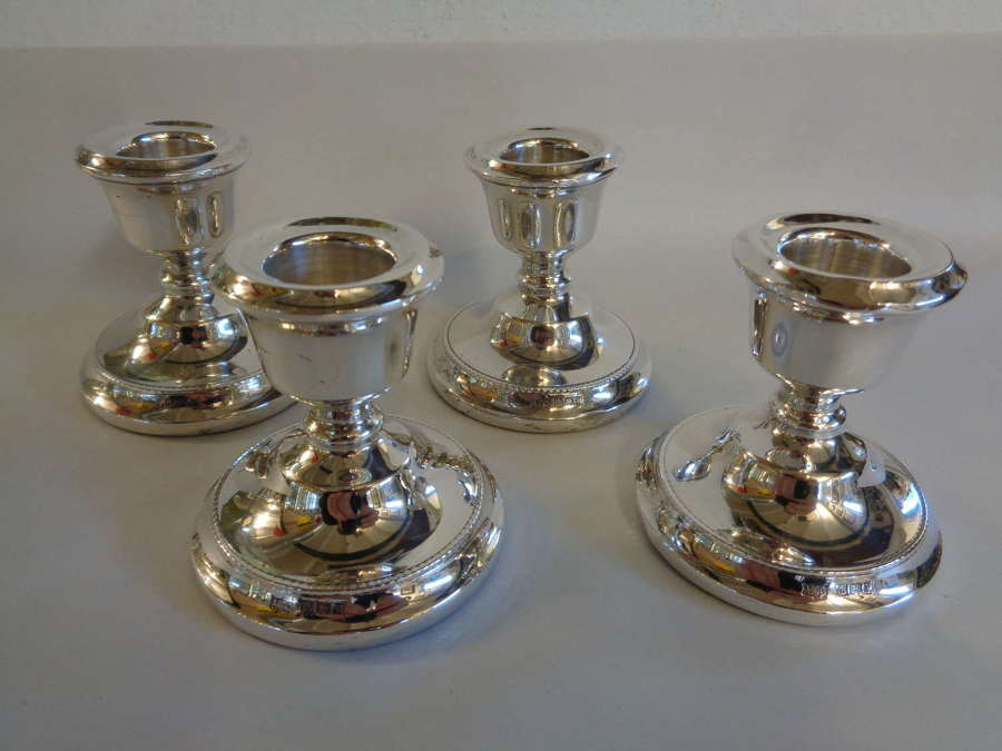 4 x Solid Silver Candlesticks