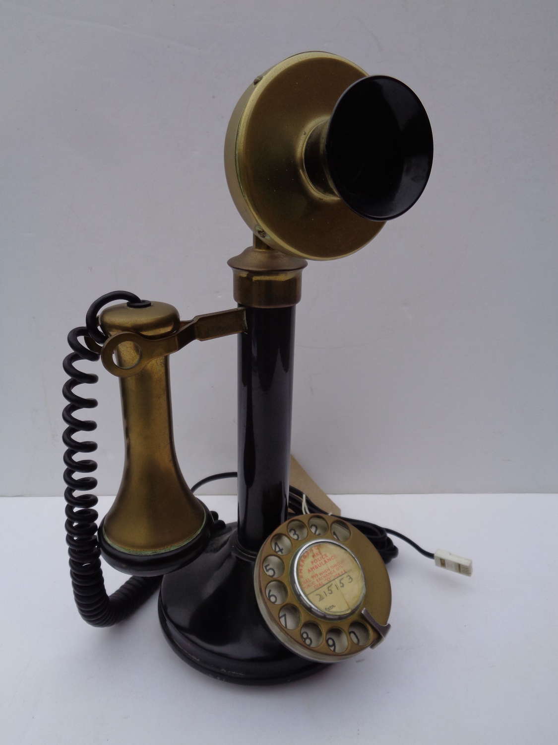 Brass & Bakelite Candlestick Telephone