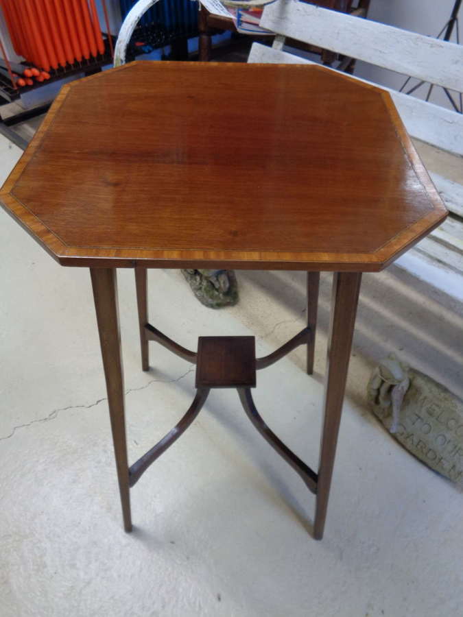 Antique Edwardian Inlaid Lamp / Side Table