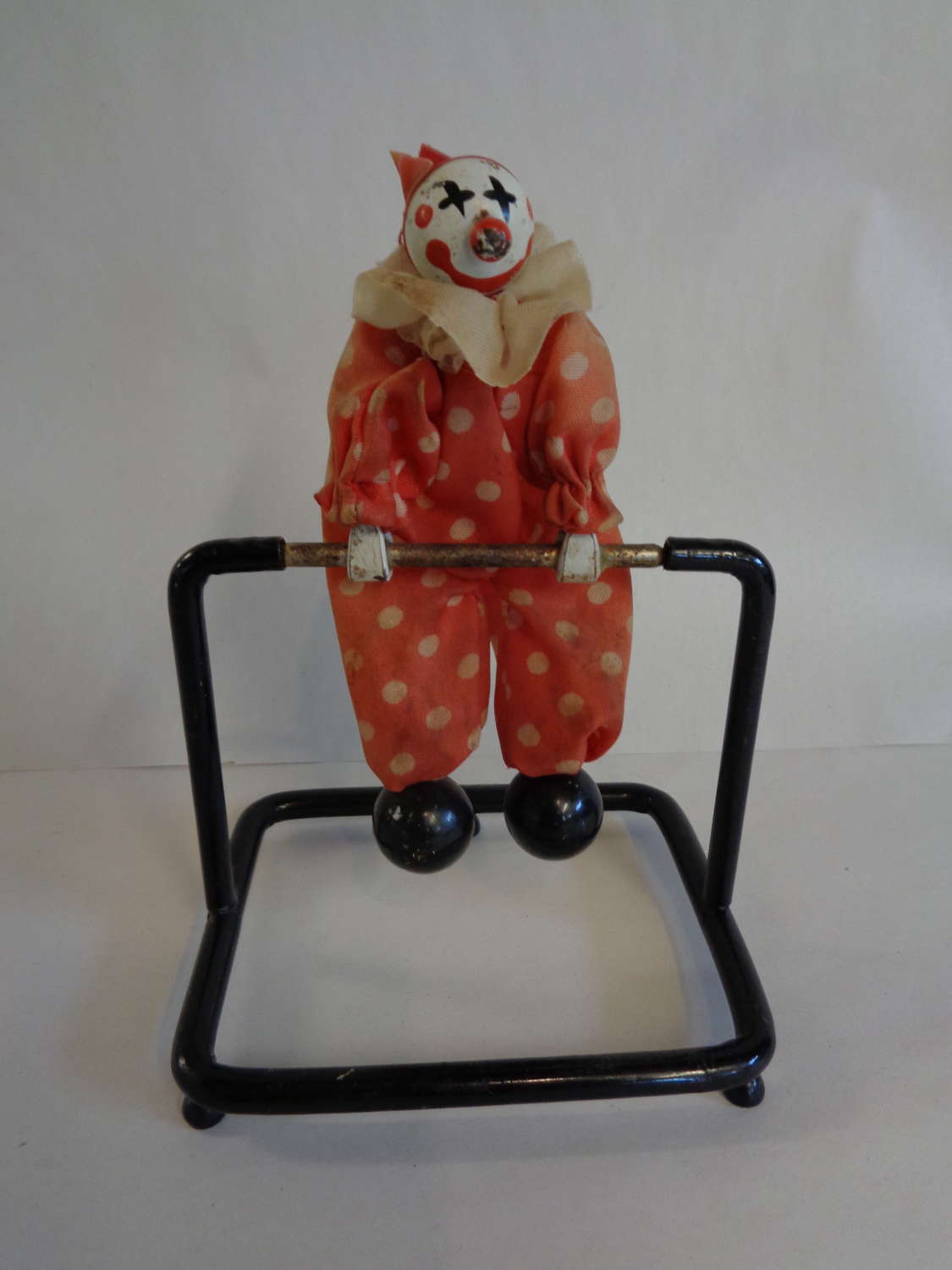 Vintage Clown Trapeze Spinner Desk Toy