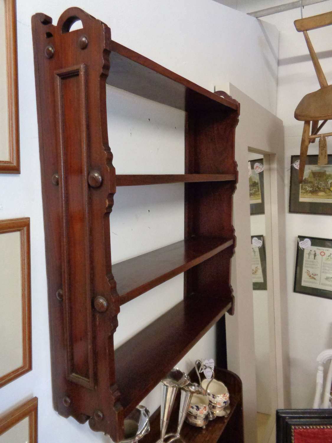 Antique Mahogany Book Shelves - Freestanding or Wall Mounted