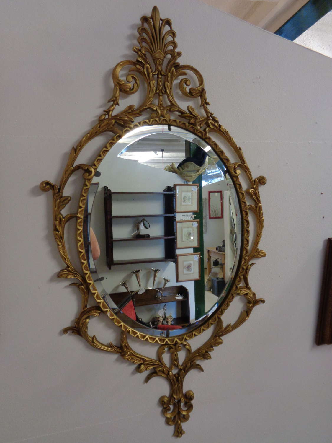 Vintage Ornate Metal Gilt Mirror