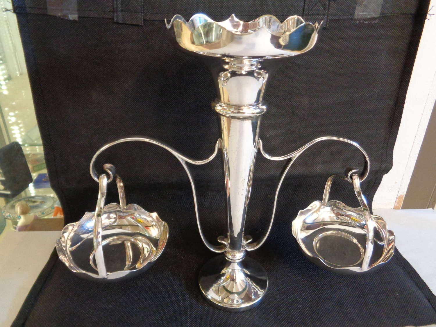 Antique Silver Plate Epergne with Bon Bon Dishes - 'HAMO'