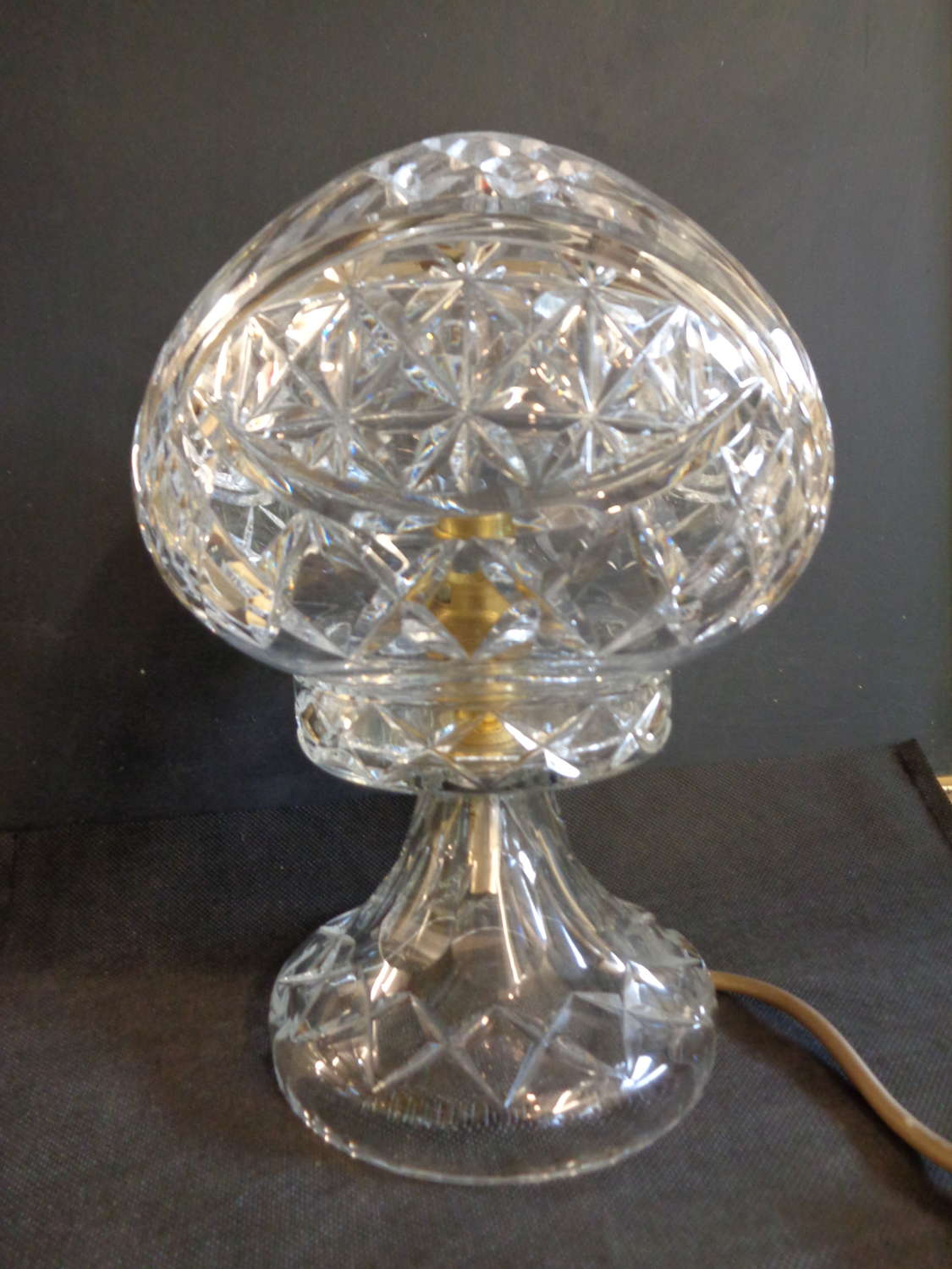 Edwardian Crystal Table Lamp - PAT Tested