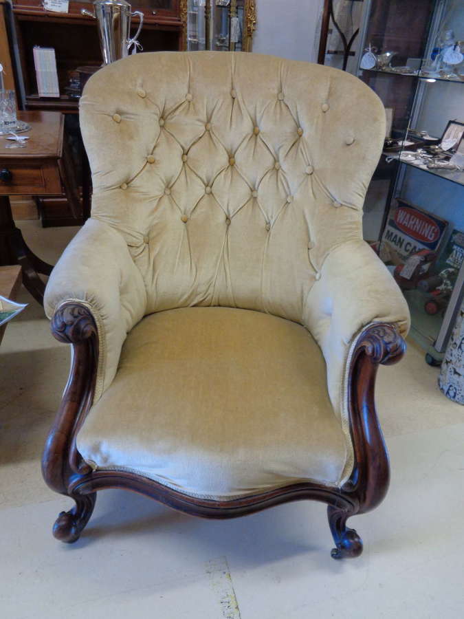 Antique Armchair on Original Castors