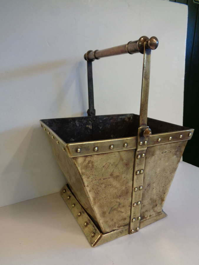 Arts & Crafts Brass Coal Bucket with Handle