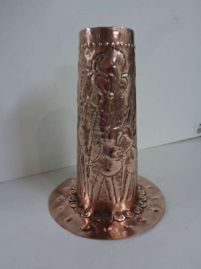 Art Nouveau 'Newlyn' Style Copper Vase