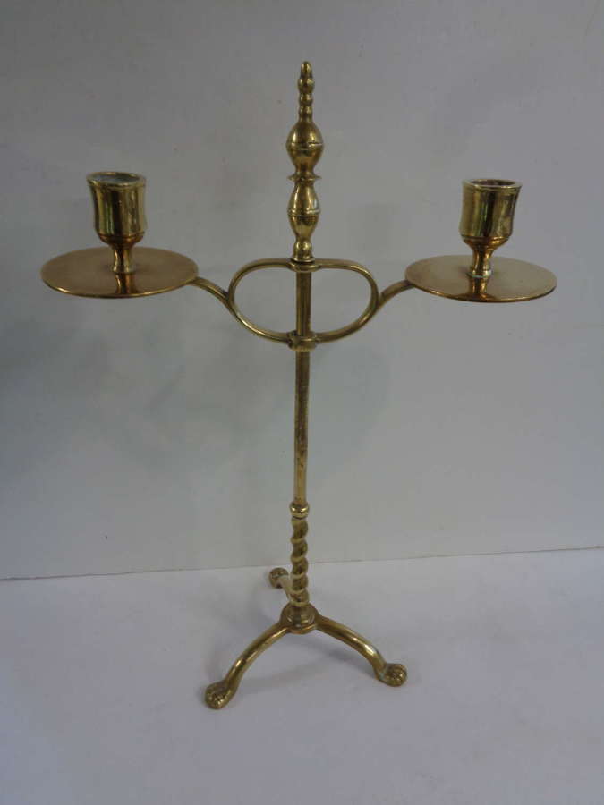 Antique Adjustable Brass Candelabra