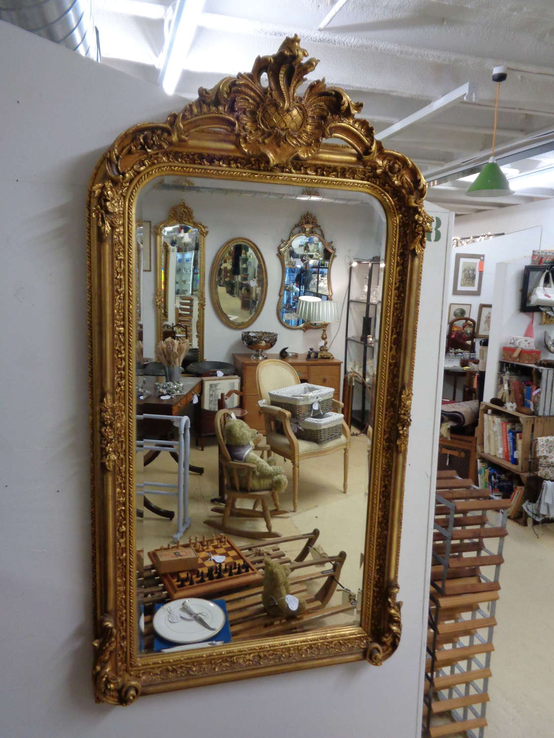 Impressive Ornate Gilt Bevelled Wall Mirror