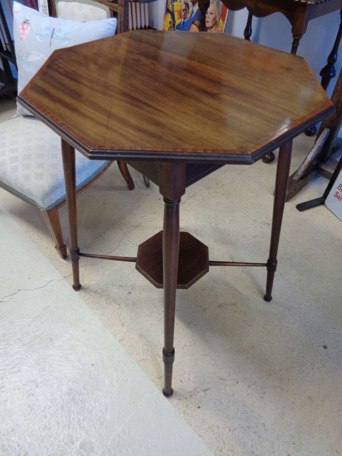 Edwardian Octagonal Table with Satinwood Inlay