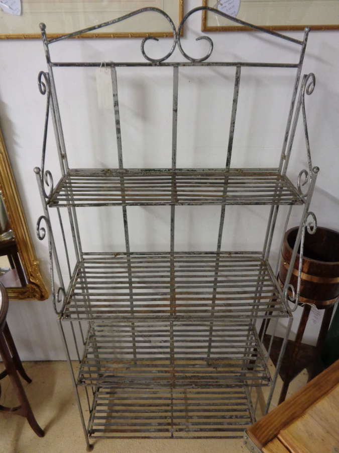Vintage French Metal Collapsible Plant Stand / Shelving