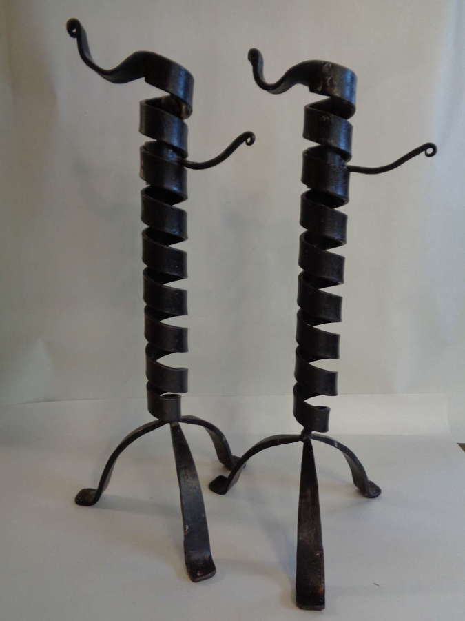 Metal Courting Candlesticks (Pair) - 37cms High
