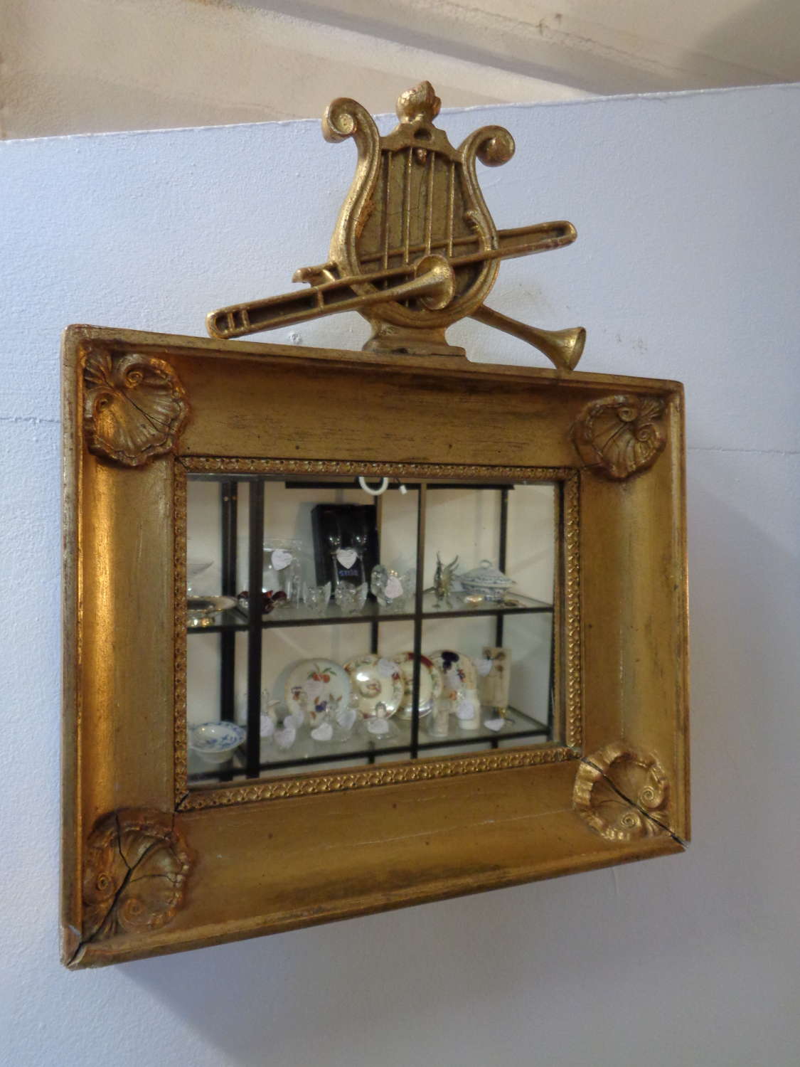 Antique Gilt Musically Decorated Wall Mirror