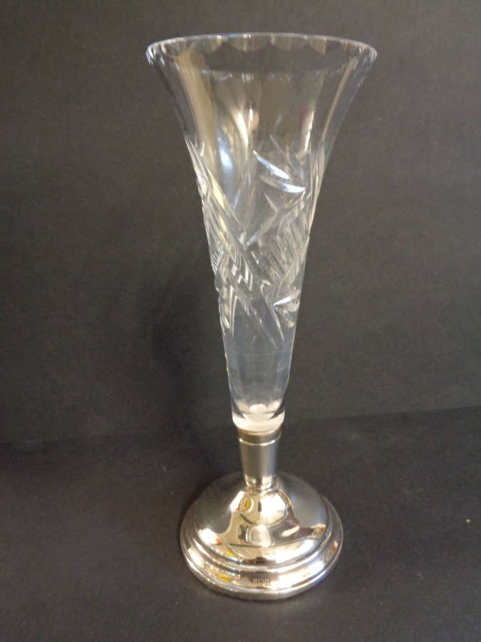 Silver Based Posy Vase - Birmingham 1962 - W. I. Broadway & Co