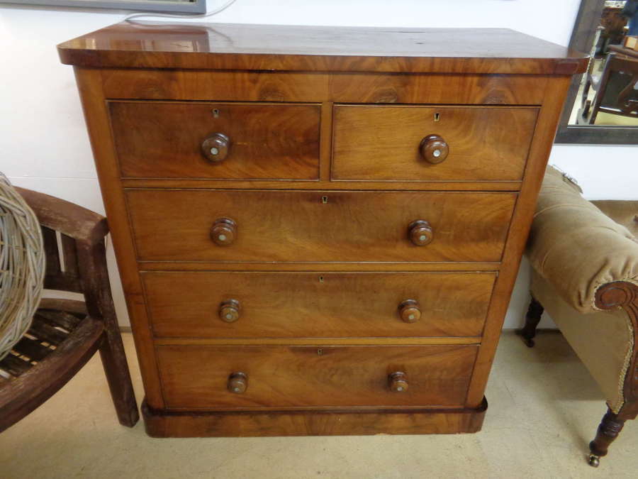 Unusual Antique Mahogany Two Part Chest of Drawers
