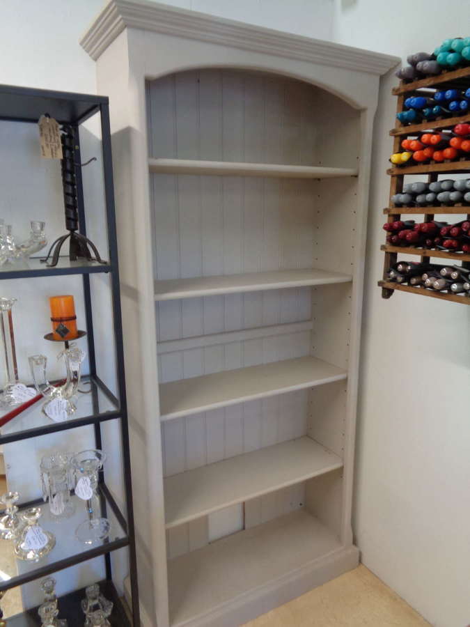 Large Painted Pine Bookcase - Adjustable Shelves