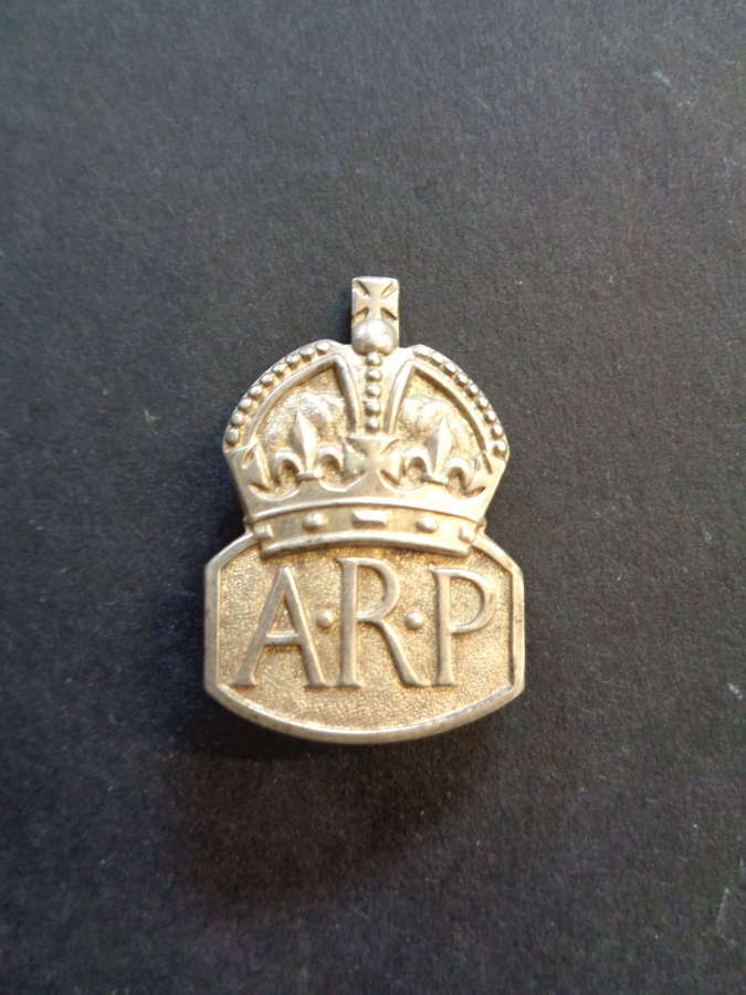 Solid Silver - World War II - ARP Badge