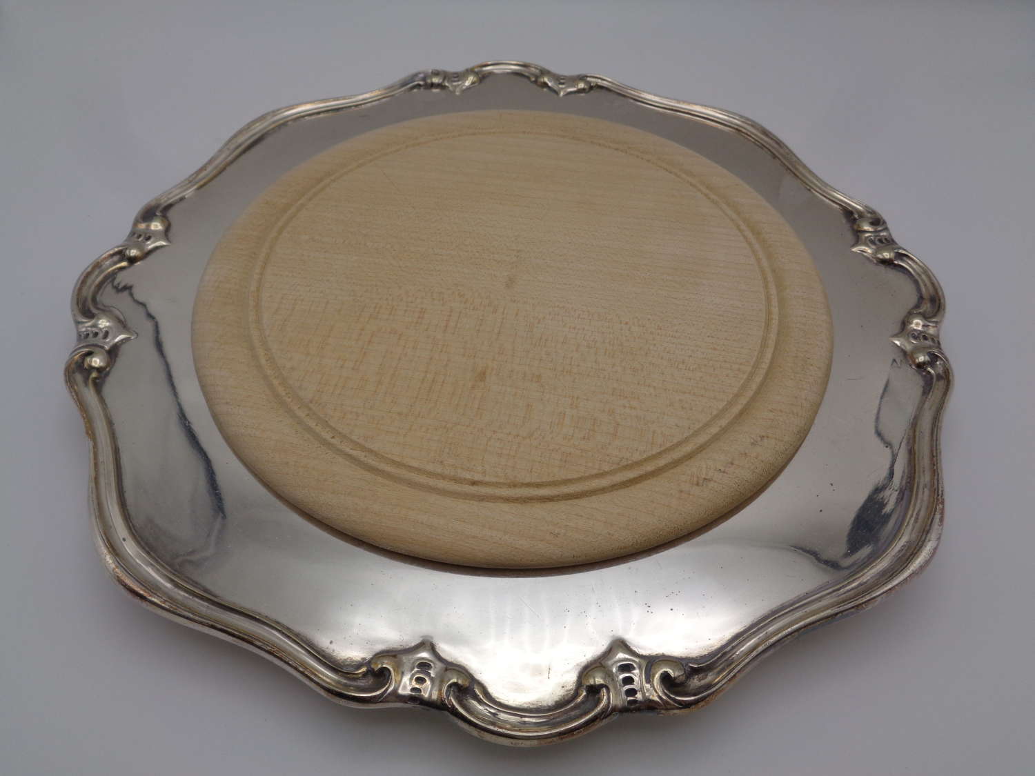 Antique Silver Plate Bread / Cheese Board