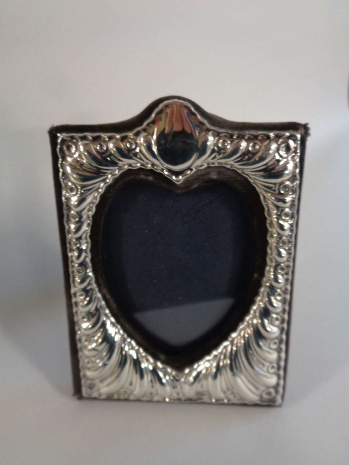 Small Solid Silver 'Heart' Photo Frame - London 1985