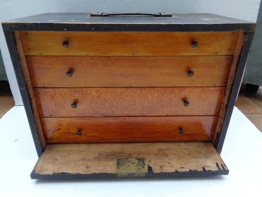 Vintage Collector's Cabinet / Draughtsman Drawers with Working Key