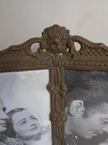Antique Brass Double Picture Frame