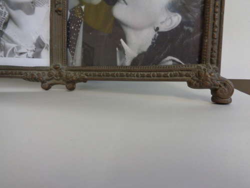 Antique Brass Double Picture Frame