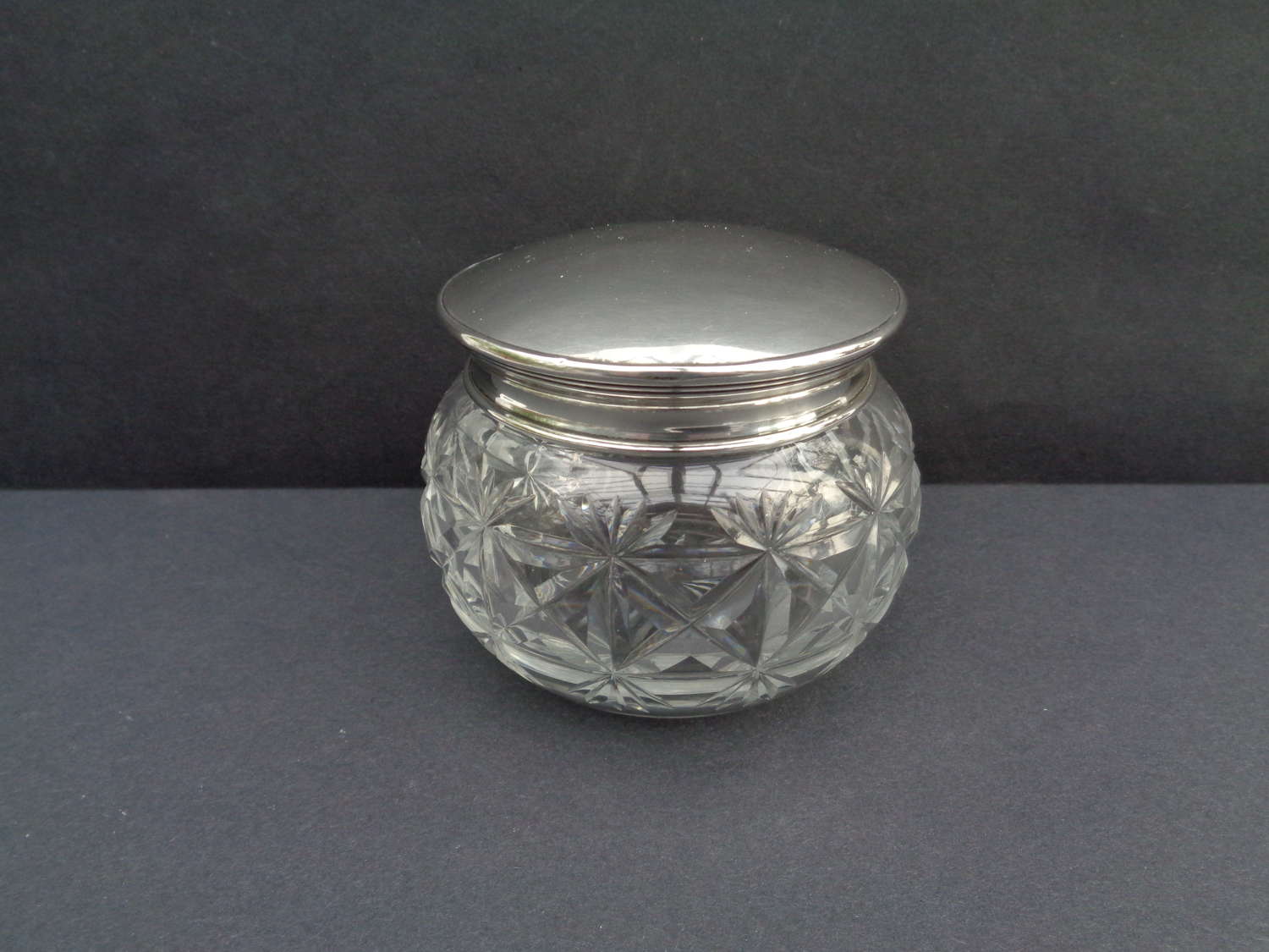 Art Deco Silver Lidded Crystal Bowl
