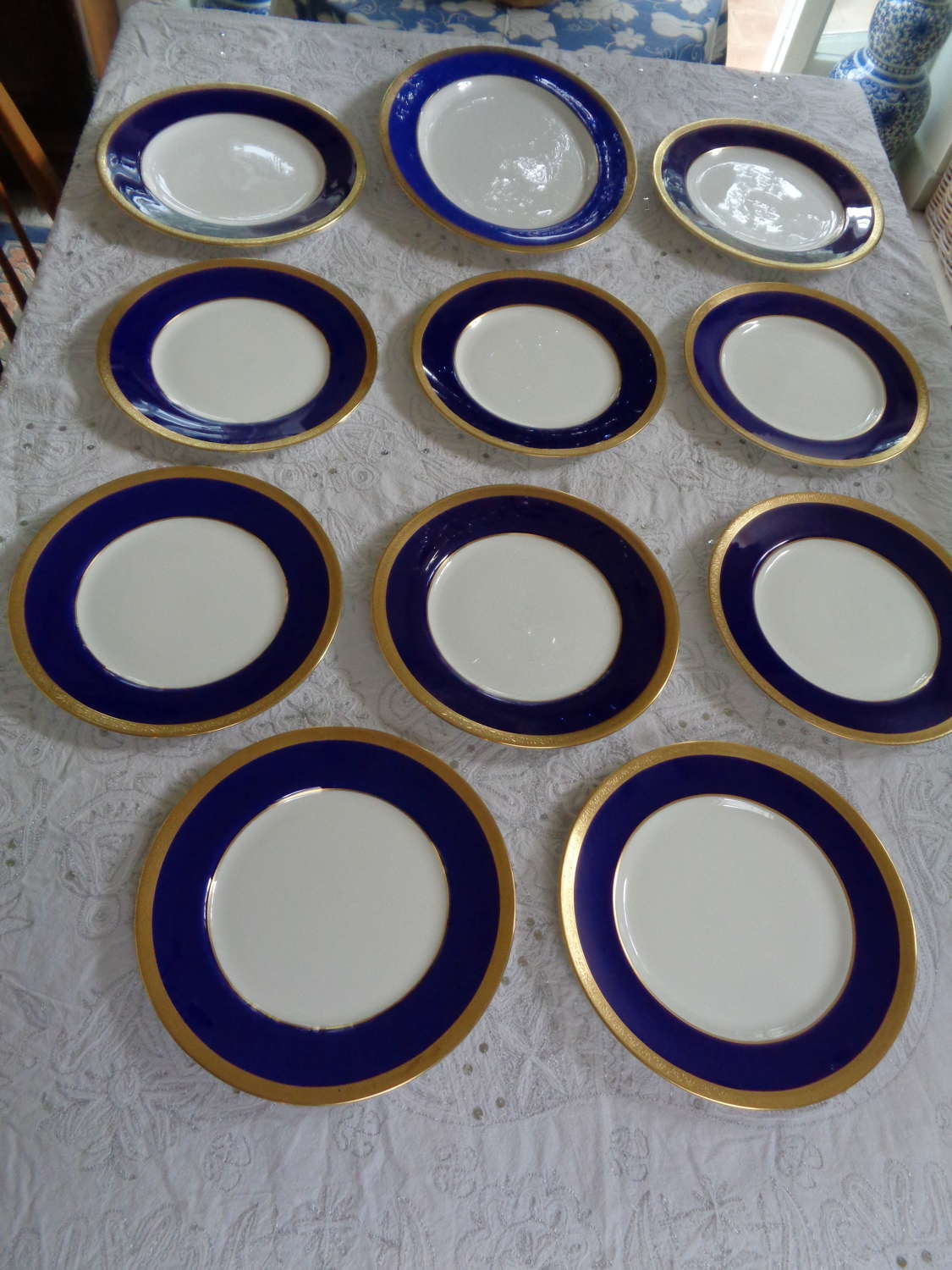 Antique Thomas Goode Dinner Plates x 8 Plus Caverswall Large Plate x 2