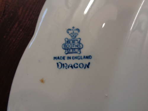 Antique Booths China 'Dragon' Pattern Blue & White Turkey Platter