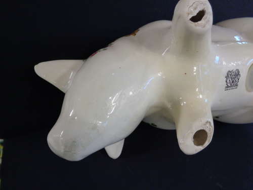 Vintage Ironstone Large Piggy Bank