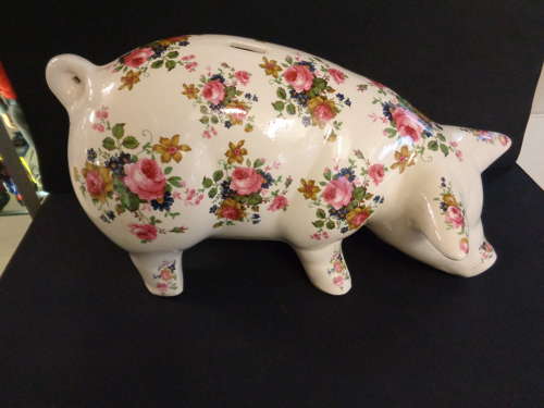 Vintage Ironstone Large Piggy Bank