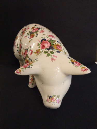 Vintage Ironstone Large Piggy Bank