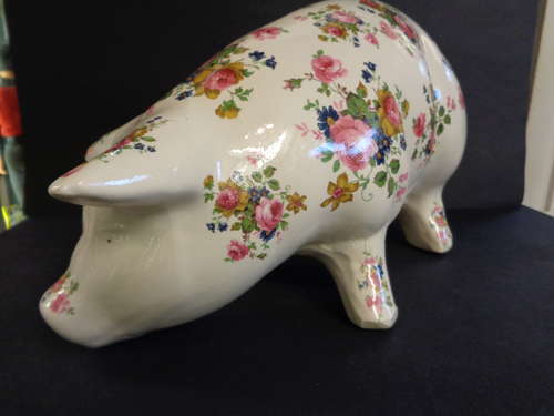Vintage Ironstone Large Piggy Bank
