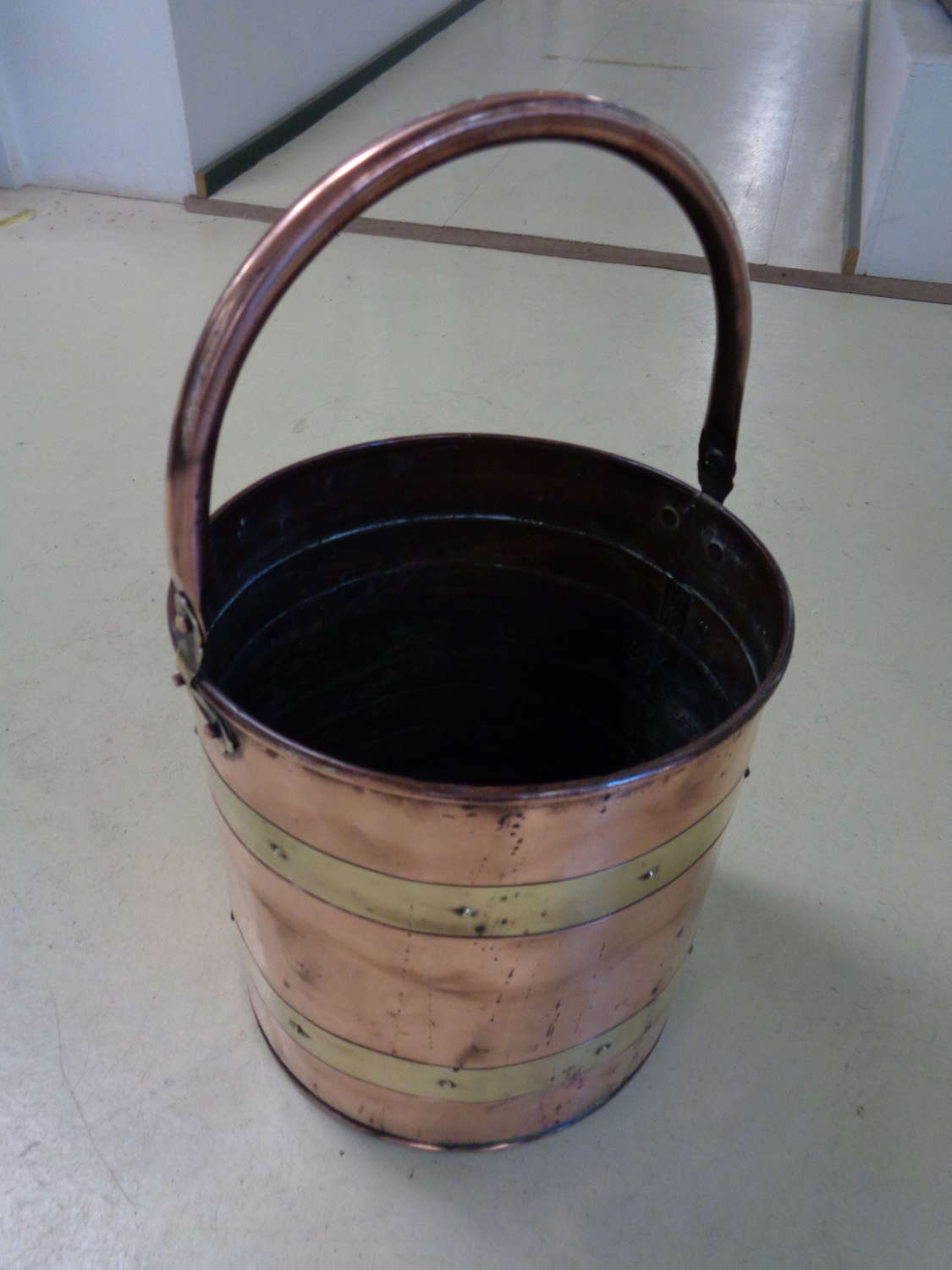 Antique Copper & Brass Coal Bucket