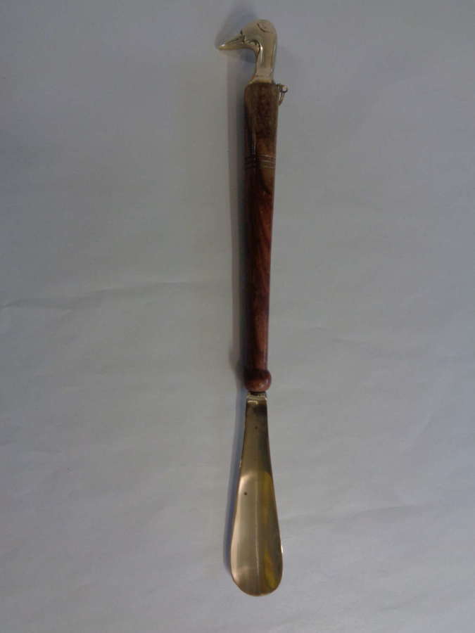 Old Brass & Wood 'Duck' Head Shoe Horn