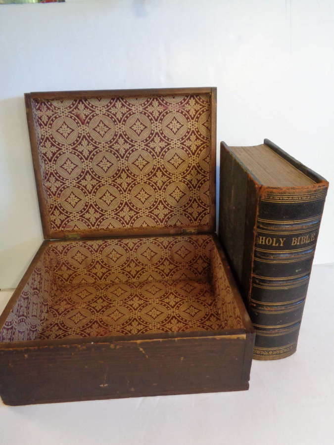 Antique Cassell's Illustrated Family Bible & Bible Box