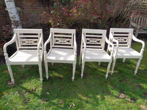4 Vintage French Garden Armchairs